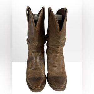 Durango Crush 10” Brown Leather Slouch Heeled Boots Women’s Size 8.5M RD3494